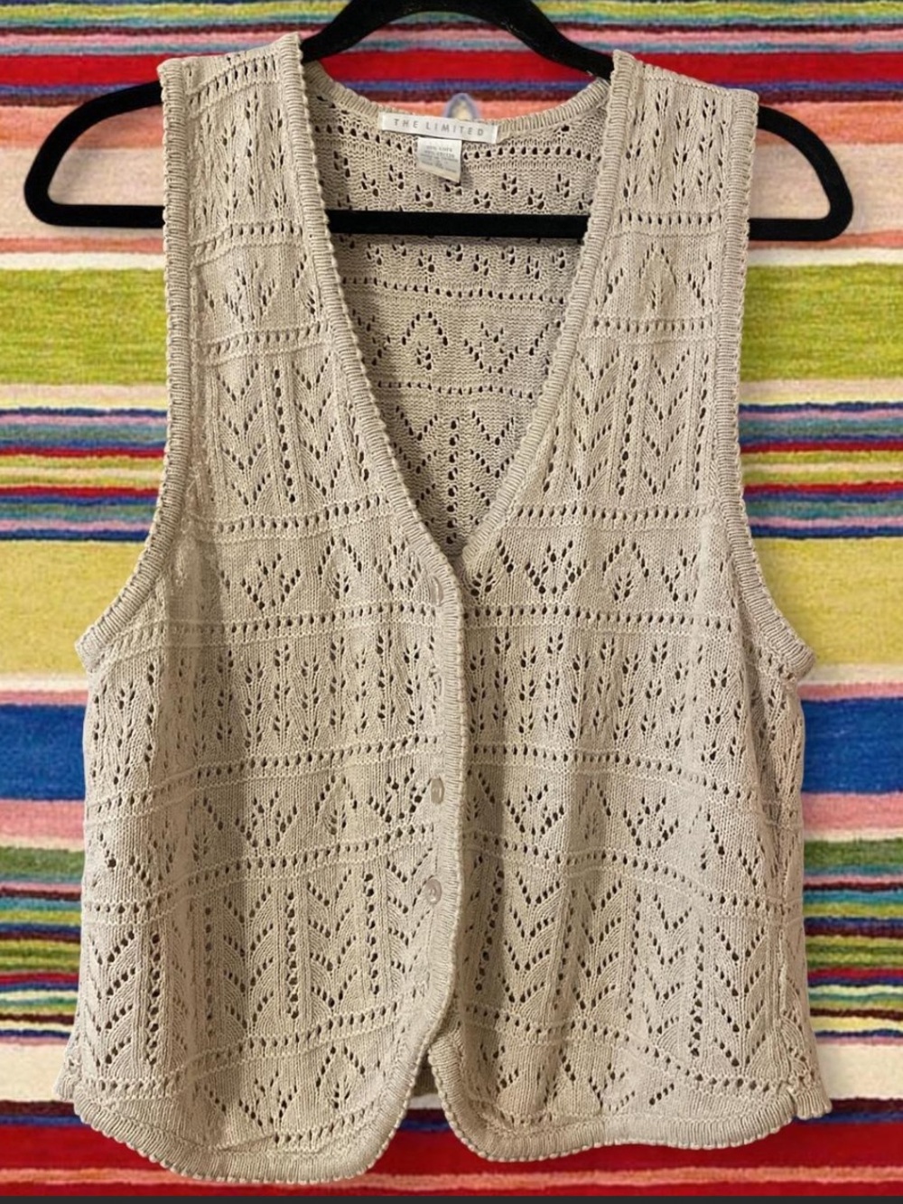 Cable-Knit Crochet Vest Sweater